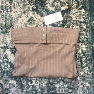 Zara NWT Pinstriped Cropped Tube Top